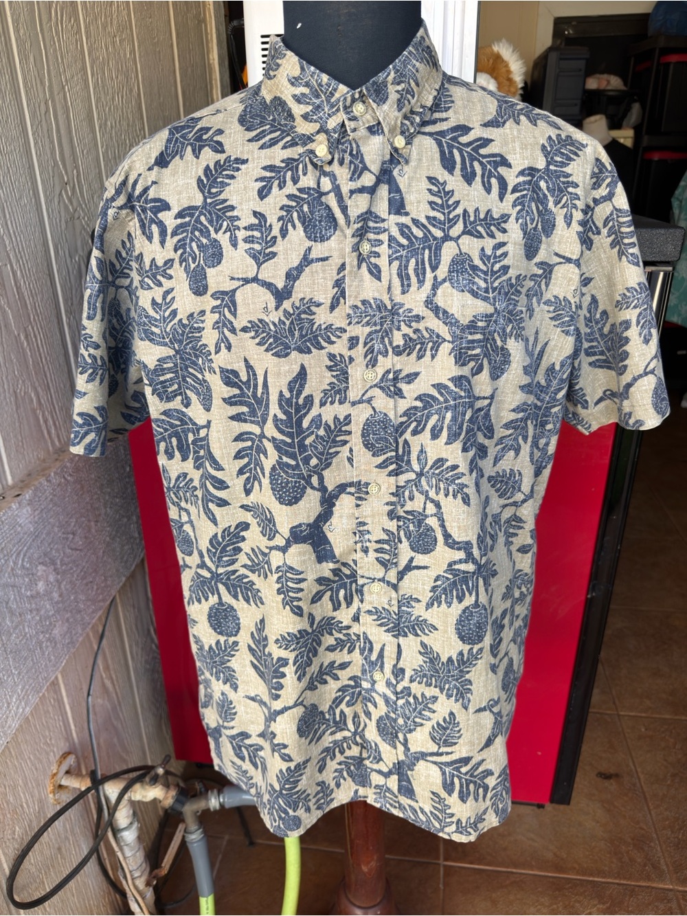PreOwned Reyn Spooner Hawaiian Print Multicolored Full Button Men's XL